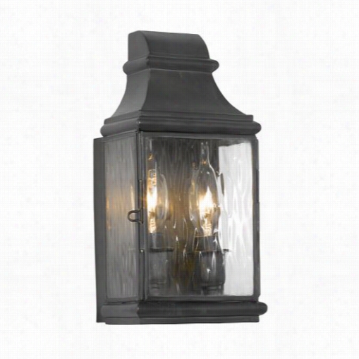 Elk Lighting 701c Jefferson 2 Light 10-1/2"" Tall Outdoor Wall Helmet  In Charcoal