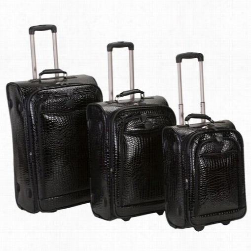 Fox Luggage F118 3 Piece Crocodile Styl Eluggage Set