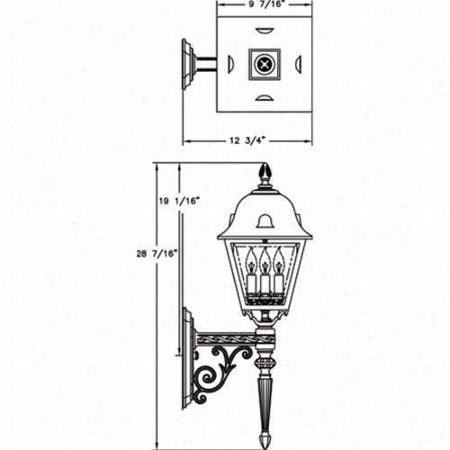 Haover Lantedn B5875 Medium Efferson 25w Per Socket 3light Outdoor Wall Light