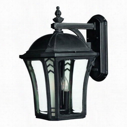 Hinkley Lighting 1335mb-led Wabash 18-1/2"&quo;th Single Light D Own Lightin Goutdoor Wall Sconce In Museum Black