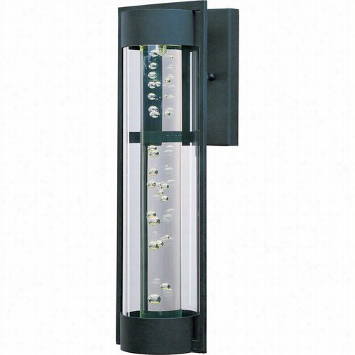 Maxim Lighting 888354clte New Ageled 22-1/4"" 1-light Outdoor Wall Alntern In Textured Eobny With Clear Glass