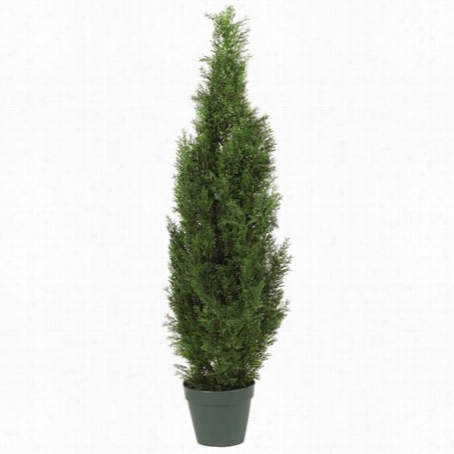 Closely Essential 5172 Indoor/outdoor 4' Cedar Tree Silk Tree In Green