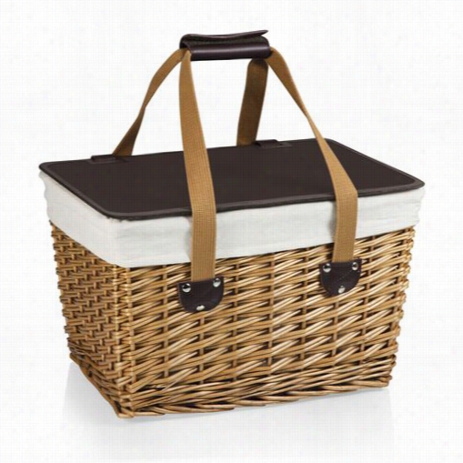 Picnic Time 11 8-00-190-000-0 Ccanasta Picnic Basket In Natural Wwillow/tan Lining