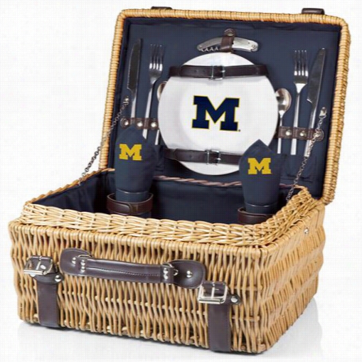 Picnic Time 208-40-138-344-0 Champion University Of Michigan Wolverines Digital Print Basket In Navy