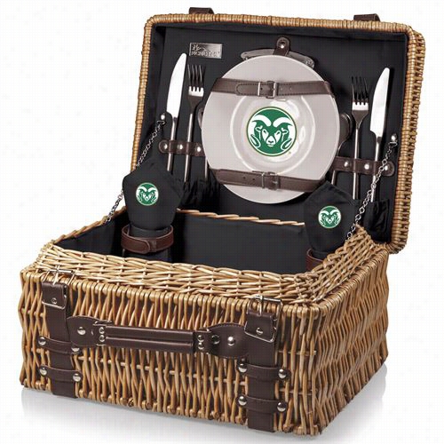 Picnic Time 208-40-179-134-0 Champion Collorad Ostate Rams Digital P Rint Basket In Black