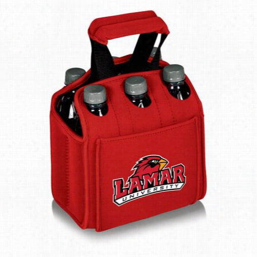 Picnic Time 608=00-100-1244-1 Six Pack In Red With University Of Lamar Cardinals Digital P Rint