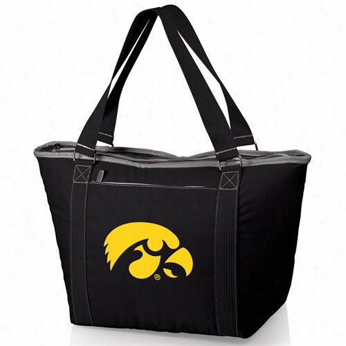 Picnic Time 619-00-175-222-0 Topanga U Of Iowa Hawkeyes Embroidered Cooler Tote In Black