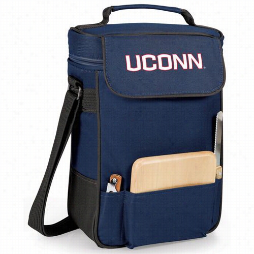 Picnic Time 623-04-138-144-0 University Of Connecticut Huskies Digital Rint Duet Wine And Cheese Tote In Navy