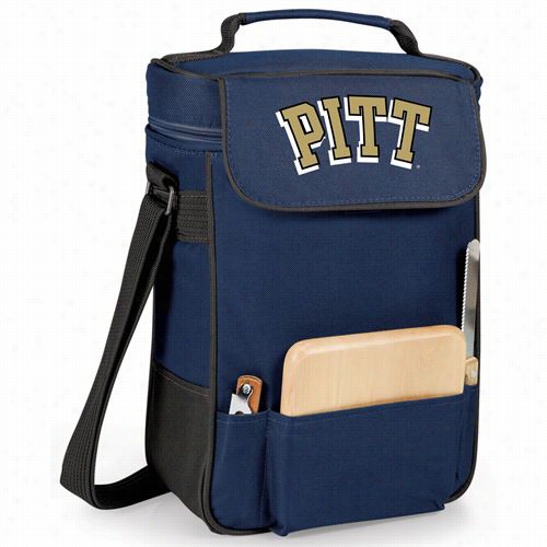 Picnic Time 623-04-138-504-0 University Of Pittsburgh Panthers Digital Print Duet Wine And Cheese Tote In Navy