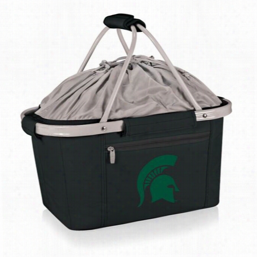 Picnic Time 645-00-175-354-0 Metro Michigan State  Spartans Digital Print Basket In Black