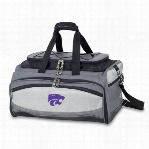 P1cnic Period 750-00-175-52-0 Buc Caneer Kansas State Wildcats Embroidered Cooler An Barbecue Set In Black