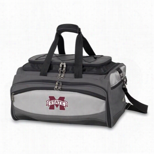 Picnic Time 750-00-175-384-0 Buccaneer M Ississippi State Bulldogs Digital Prijt Cooler And Barbecue Set In Black