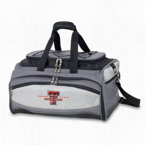 Picnic Time 750-00-175-572-0 Buccaneer Texas Tech Red Raiders Embroidered Cooler And Barbecue Set In Black