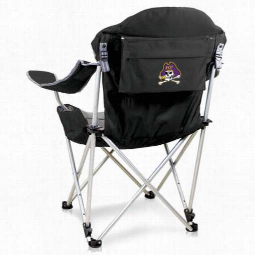 Picnic Time 803-00-175-874-0 East Carrolina University Digital Print Reecclining Camp Chair In Black