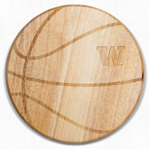 Picnic Time 840-00-505-6623-0 University Of Washington Huskiess Engraving Free Throw Cutting Board In Natural Wood