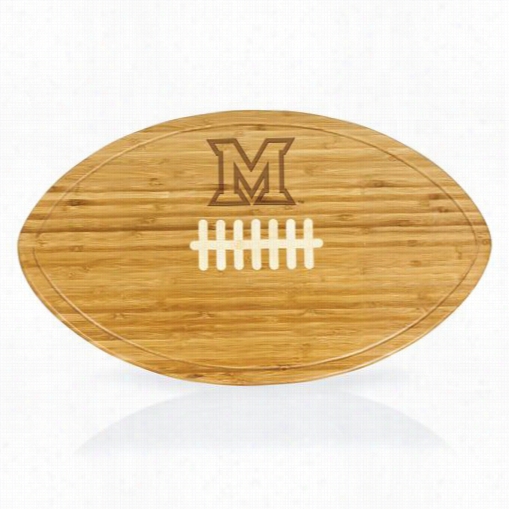 Picnic Time 908-00-505-333-0 Miami University (ohio) Redhwaks Kickof F Engraved Cutting Boaard In Natural Woodd