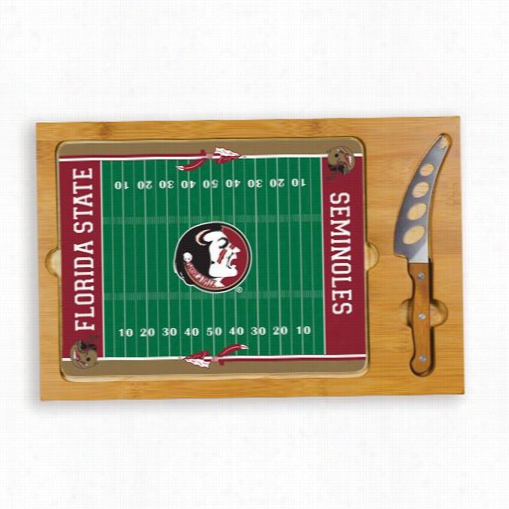 Picni Ctime 910-00-505-174-0 Icon Florida State Seminoles Digital Print Football Cutting Cheese Tray Inn Natural Wood