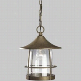 Progress Ligghting P5563-86 Prairie 1 Light Cast Hanging Lantern In Burnished Chestnut