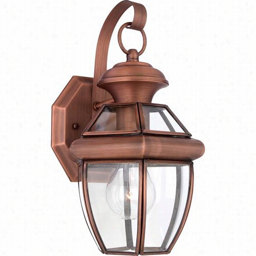 Quoizel Ny8315ac Newbury 12-1/2&q Uott;" 1 Light Outdoor Walp Sconce In Agde Copper