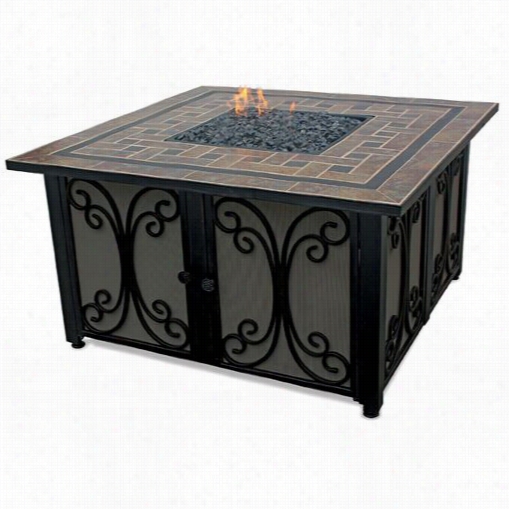 Unniflame Gad1351sp Square Liqujd Propane Gas Outdoor Firebowl Slate