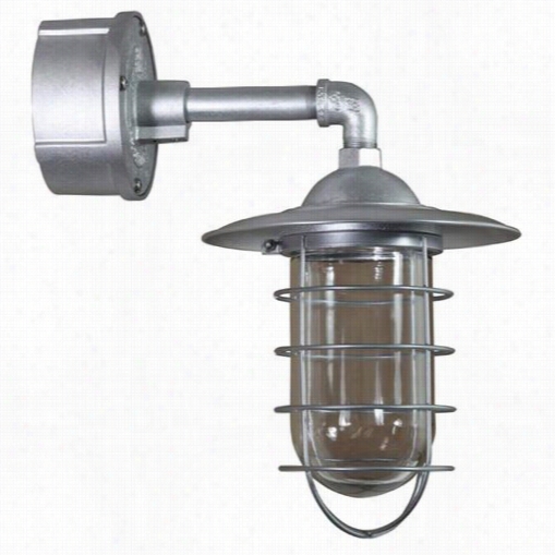 Anp Lightung Vtp200g Lcl-rtcnc-42wpl-gup-vts-e22-49 Hemmingwway 13 -1/2"" 1 Light Outdoor Aluminum Wall Sconce In Galvanized