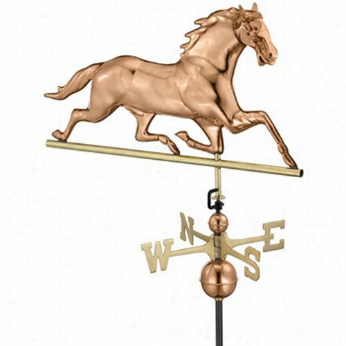 Good Directions 580p Horse Weathervane In Poljshed Copper