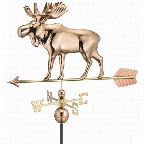 Good Directions 9557pa Moose Weathervane In Polkshed Copper With Arrow