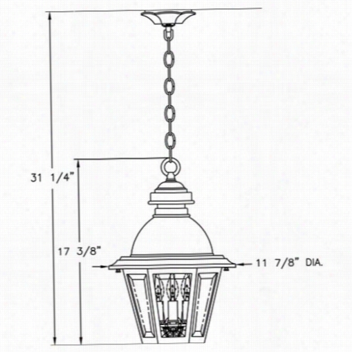 Hanover Lanternb5 1420a Medium South Bend Ptd Dome 25w Per Socket 3 Light Outdoor Hanging Lantern