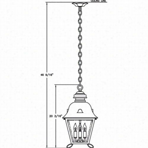 Hanover Lant Ern B5719 Large Sgnature Jefferson 25w 4 Light Oudtoor Hanging Lantern