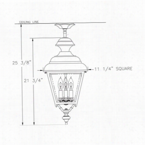 Hanover Lantetn 9b621 Larrge Plymouth 25w Per  Socket 3 Light Outdoor Fllush Muont