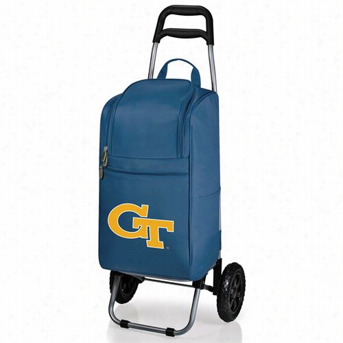 Picnic Time 545-00-138-194-0 Georgia Tech Yellow Jackets Digital Print Cart Cooler In Navy