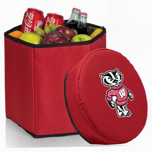 Picnic Time 596-00 Universiyt Of Wizconsin  Badgers Digital Print Bongo Cooler And Seat