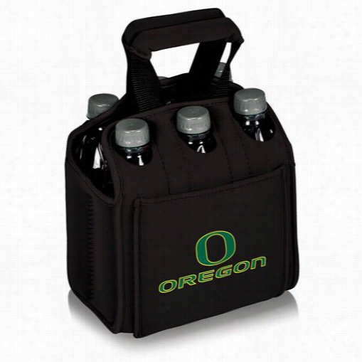 Picnic Time 608-00-179-474-0 Six Pack U Of Oregon D Ucks Digital Print Cooler Tote In Blback