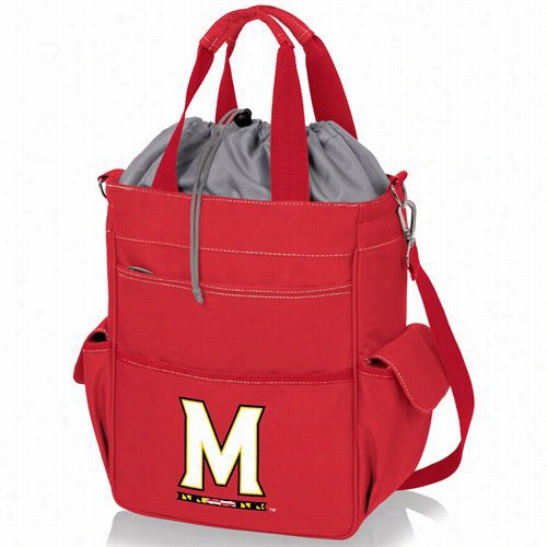 Picni Time 614-00-100-314-0 Actiivo University Of Maryland Terrapins/terps Digital Print Waterproof Tote In Red