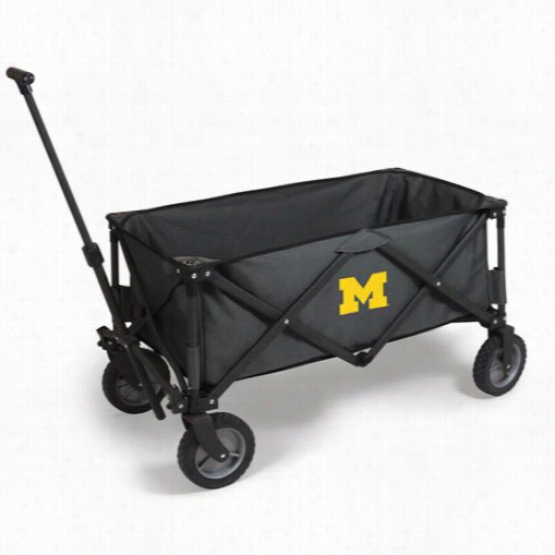 Picnic Time 739-00-679-344-0 Adventure University Of Michigan Wolverines Digital Print Wagon In Dzrk Grey/black