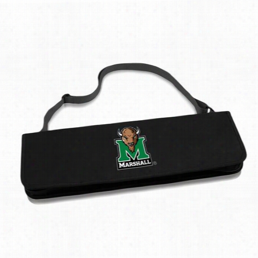 Picnic Tkmw 747-03-175-894-0 Metro Marshall Univereity Thundering Herd Digital Print Bbq Tote In Black