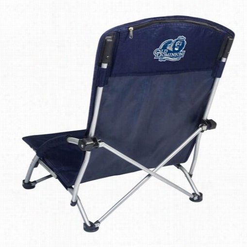 Picnic Time 792-o0-13-884-0 Tranquility Old Dominion University Monarchs Digital Newspaper Chair In Navy/slate