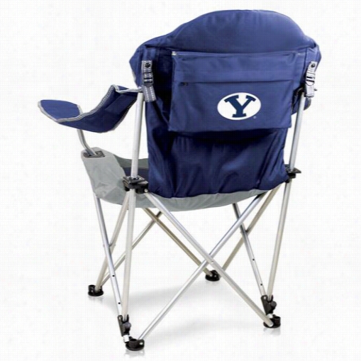 Picnic Present Life 803-00-138-714-0 Brgham Young University Digital Print Reclining Camp Chair In Navy