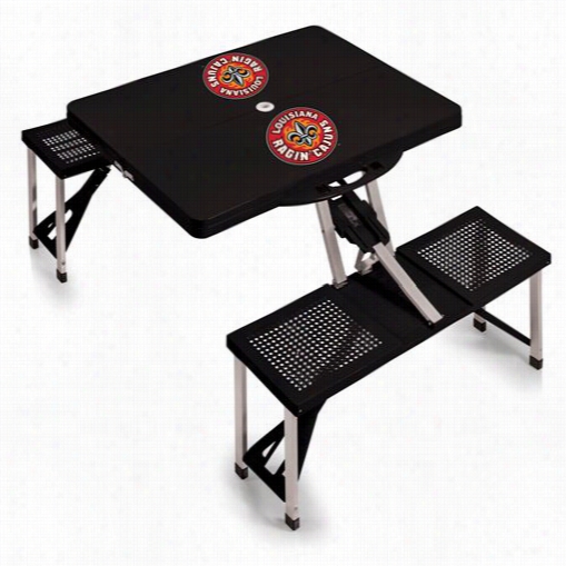 Picnic Time 811-00-175-285-0 University Of Louisiana Lafayette Ragin Cajuns Digital Picnic Sport Table In Black