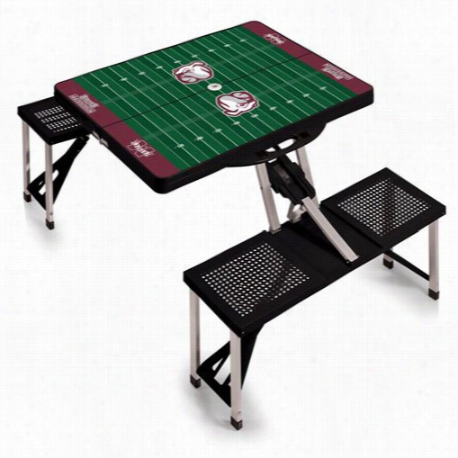 Picnic Time 811-00-175-385-0 Mississippi State Bulldogs Digital Picniic Sport Table In Black