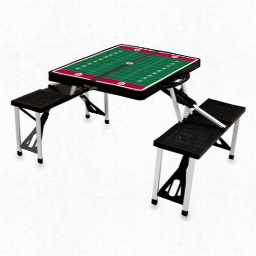 Picnic Time 811-00-175-675-0 Inddiana University Hoosiers Digitalp Rint Picnic Sport Table In Black