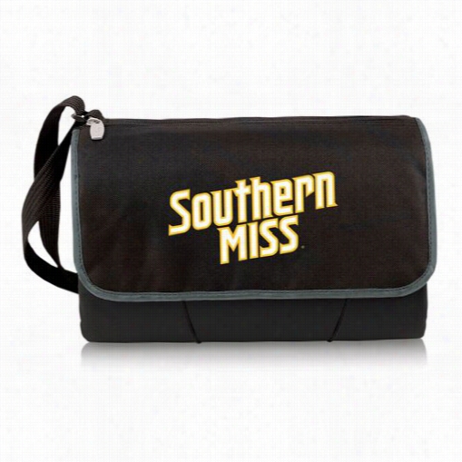 Picnic Time 820-00-175-744-0  Seminary Of Learning  Of Southern Mississippi Excellent E Agles Digital Print Blanket Tote In Black