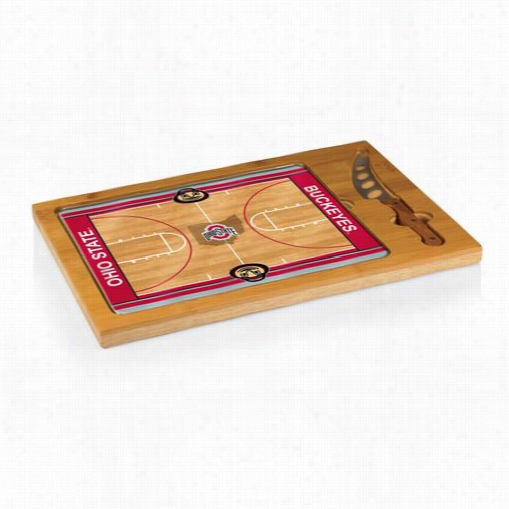 Piicnic Time 910-00-505-445-0 Icon Ohio State Buckeyes Digital Print Basketball Cutting Cheese Small Trough In Natural Wood