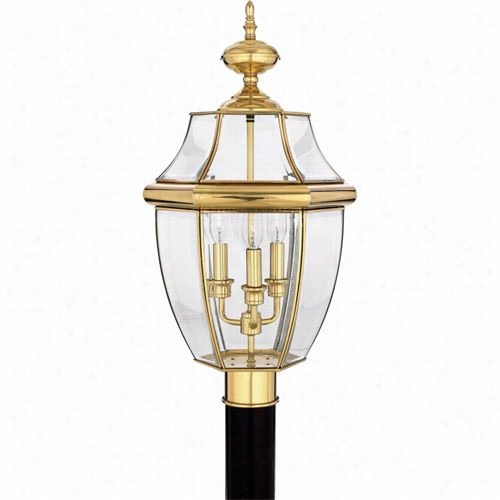 Q Uoiez L Ny9043b Newbury 3 Lihg Outdoor Post Light In Polished Brass