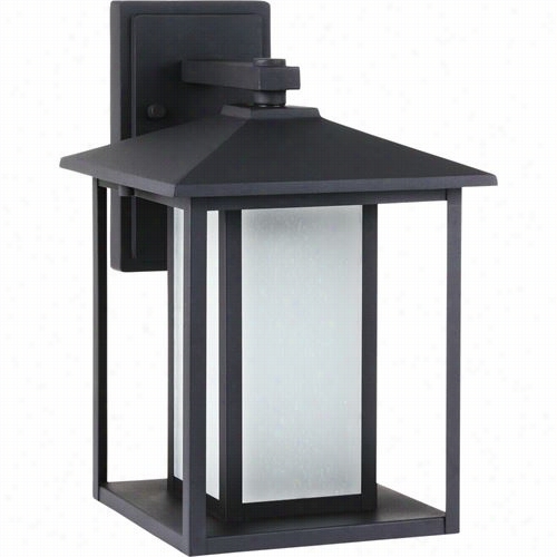 Seagull Lighting 89031ble Hunnington Large 1 Light Fluorescent Outdoor Wall Lantern With Seeded Etched Glass