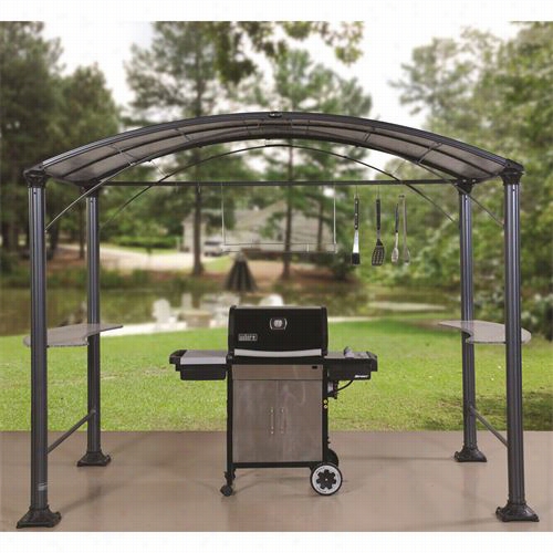 Shade Trends Gzs-101ft Gridiron Gazebo In Hammered Pe Wter