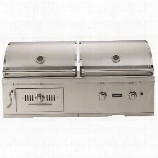 Coyote Ch50 05"" Hybrid Gas And Charcoal Grill In Stwinless Steel