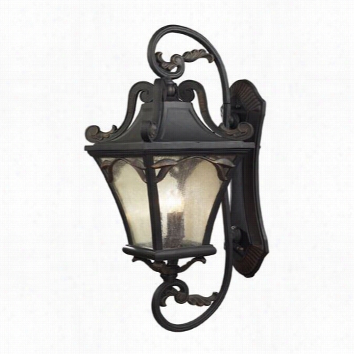 Elk Lighting 42043-5 Hamilton Park 5 Light Oudtoor Wall Sconce In Weathered Charcoal And Seeded Glass