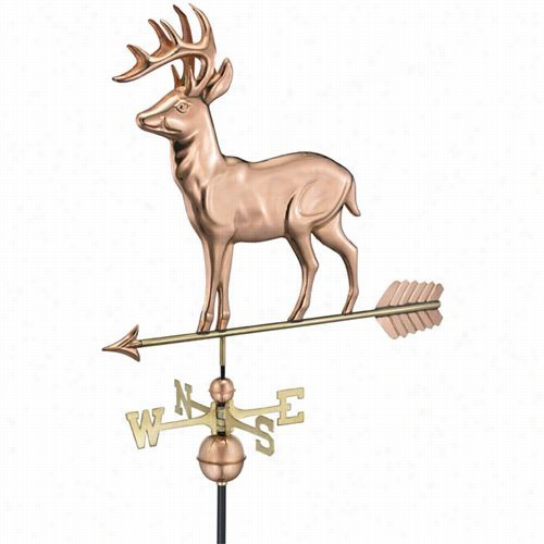 Good D Iirections 638pa Stannding Deer Weathervane In Classic Copper With Arrow