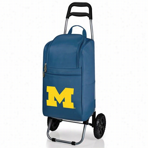 Picnic Time 545-00-138-3444-0 Universith Of Michigan Wolverines Digital Print Cart Cooler In Anvy